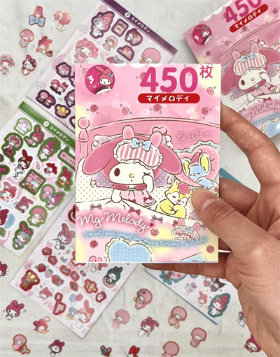 Sanrio My Melody Karakteri  Defter 16 Yaprak 450 Adet Sticker / Bullet Journal / Defter Süsleme