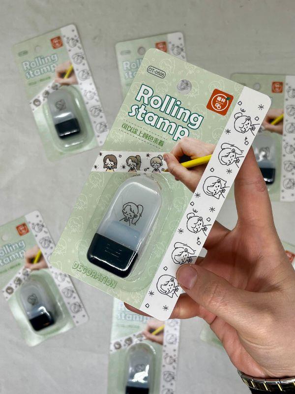  Boyanabilir Süsleme Bandı Kız Desenli Damga /Mühür/Kaşe/Kitap Mühür/Stamp/Seal/Tipeks/Tipex