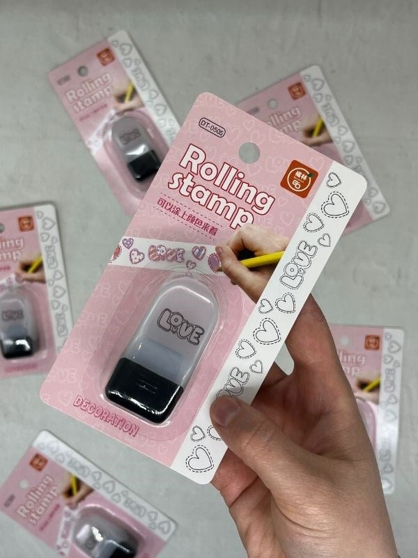  Boyanabilir Süsleme Bandı Love Desenli Damga /Mühür/Kaşe/Kitap Mühür/Stamp/Seal/Tipeks/Tipex