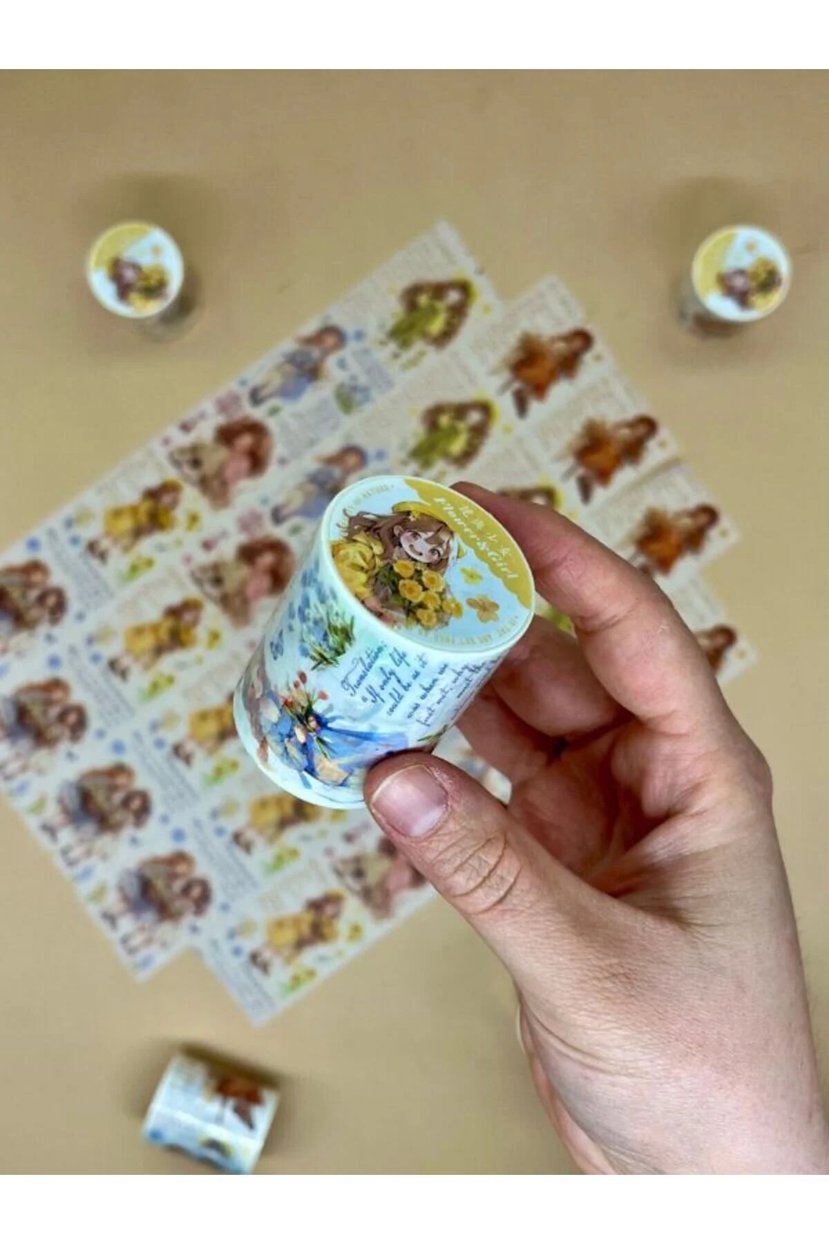  Çiçekçi Kız Temalı Washi Bant/ Washi Tape/ Sticker/ Bullet Journal