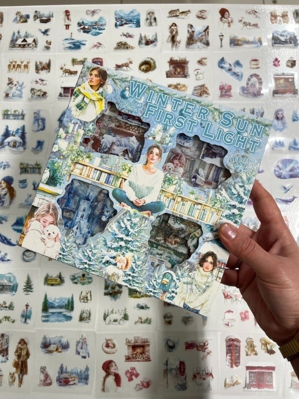 Aesthetic Frosty Girls Kış Masalı 4 Bölüm 100 Yaprak 484 Adet Kutu Sticker Seti/Etiket/Çıkartma
