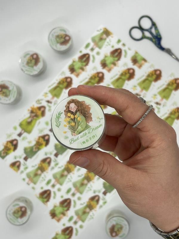 Bud Silk Dream Serisi Bahar Çayır Çiçeği Temalı 2m Washi Bant/Washi Tape/Masking Tape/Desenli Bant