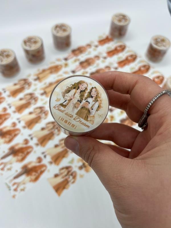 Bud Silk Dream Serisi Sonbahar Kızları 2m Washi Bant/Washi Tape/Masking Tape/Desenli Bant