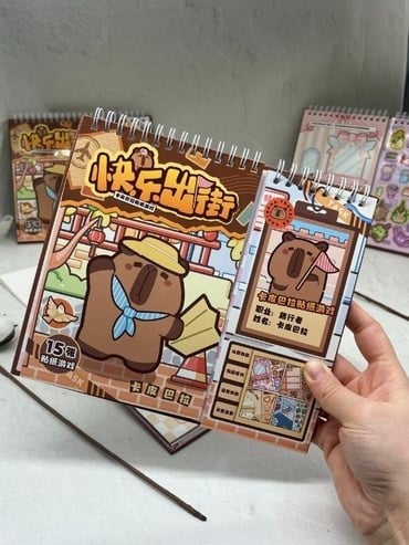 Capybara Gezgin İzometrik Özel Tasarım 15 Yaprak 272 Adet Sticker Seti ile Görev Tamamlama/Etiket/Çıkartma/Kapibara 