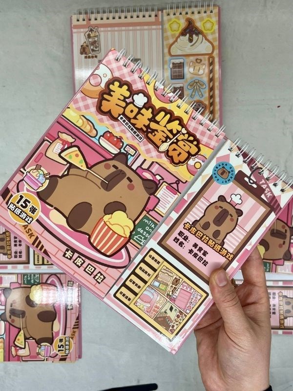 Capybara Gurme İzometrik Özel Tasarım 15 Sayfa 238 Sayfa Sticker Seti ile Görev Tamamlama/Etiket/Çıkartma/Kapibara  
