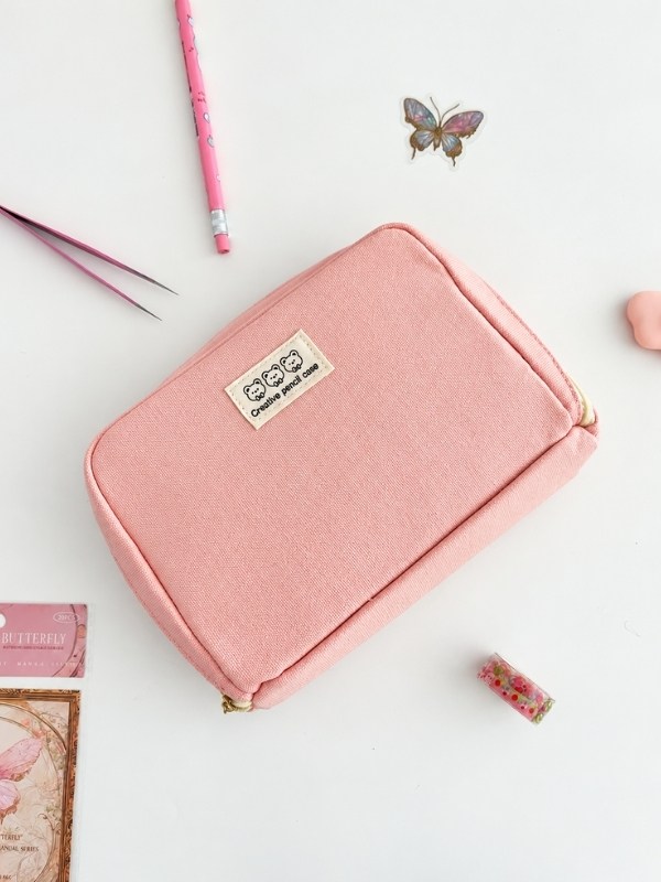Creative Pencil Case Pembe 9 Bölmeli Geniş Hacimli Kalem Kutusu Kırtasiye ve Hobi Organizer Çantası