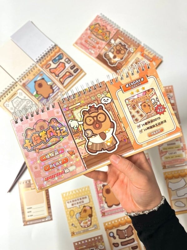 Dedektif Kapibara İle 3Bölüm 42 Yaprak Oyun ve Görev Tamamlama Aktivite Sticker Seti/Etiket/Çıkartma