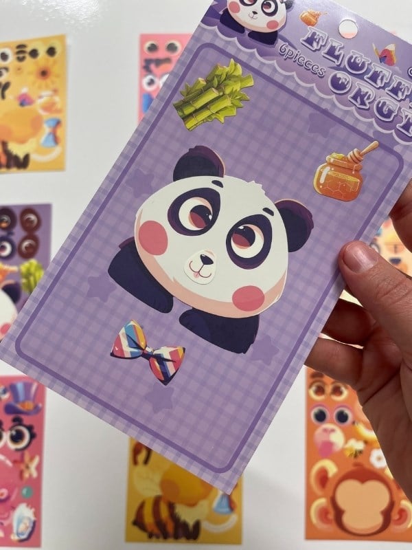 DIY Sevimli Dost Atölyesi Mor Paket Hayvan Tasarlama 6 Yaprak 111 Adet Sticker Setİ/Etiket/Çıkartma