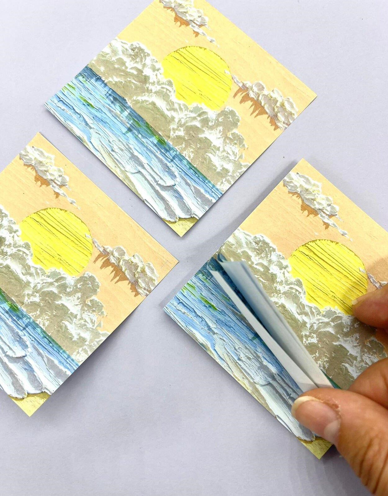 Doğa Temalı Yağlı Boya Tablo  Batan Güneş Post-it