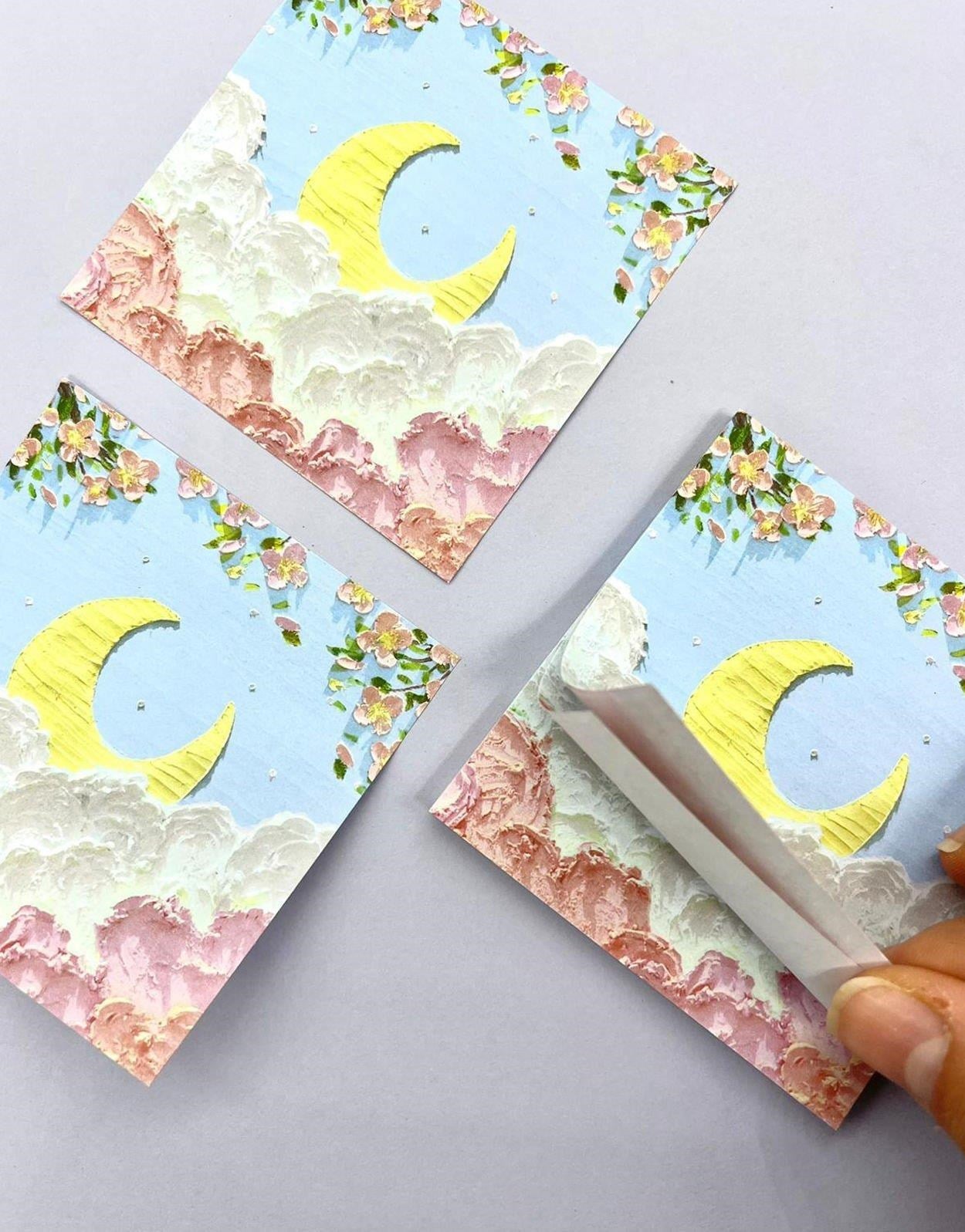 Doğa Temalı Yağlı Boya Tablo Hilal Post-it