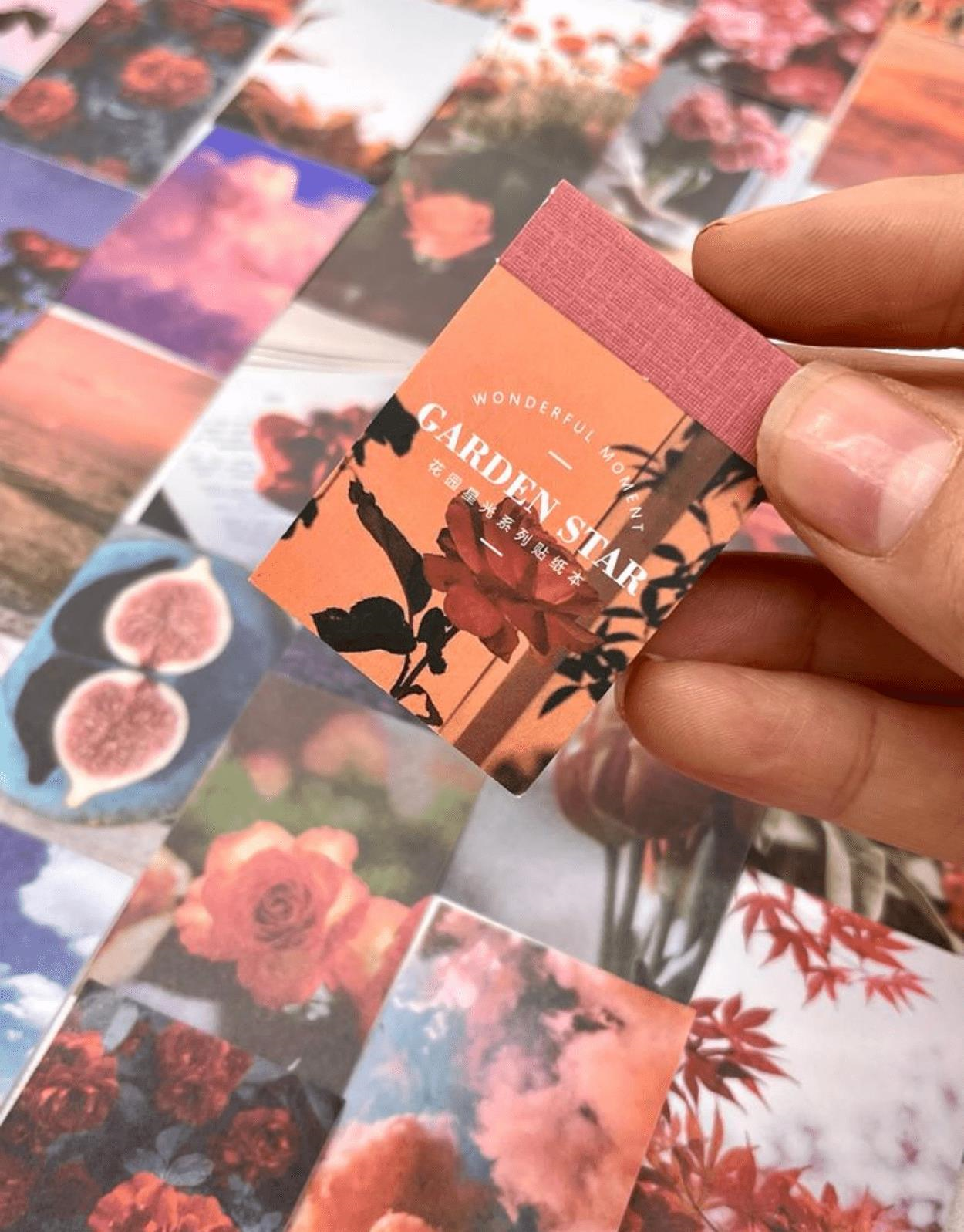 Garden Star Kırmızı  50 Yaprak Defter Sticker /Çıkartma / Bullet Journal / Defter Süsleme/ Scrapbook