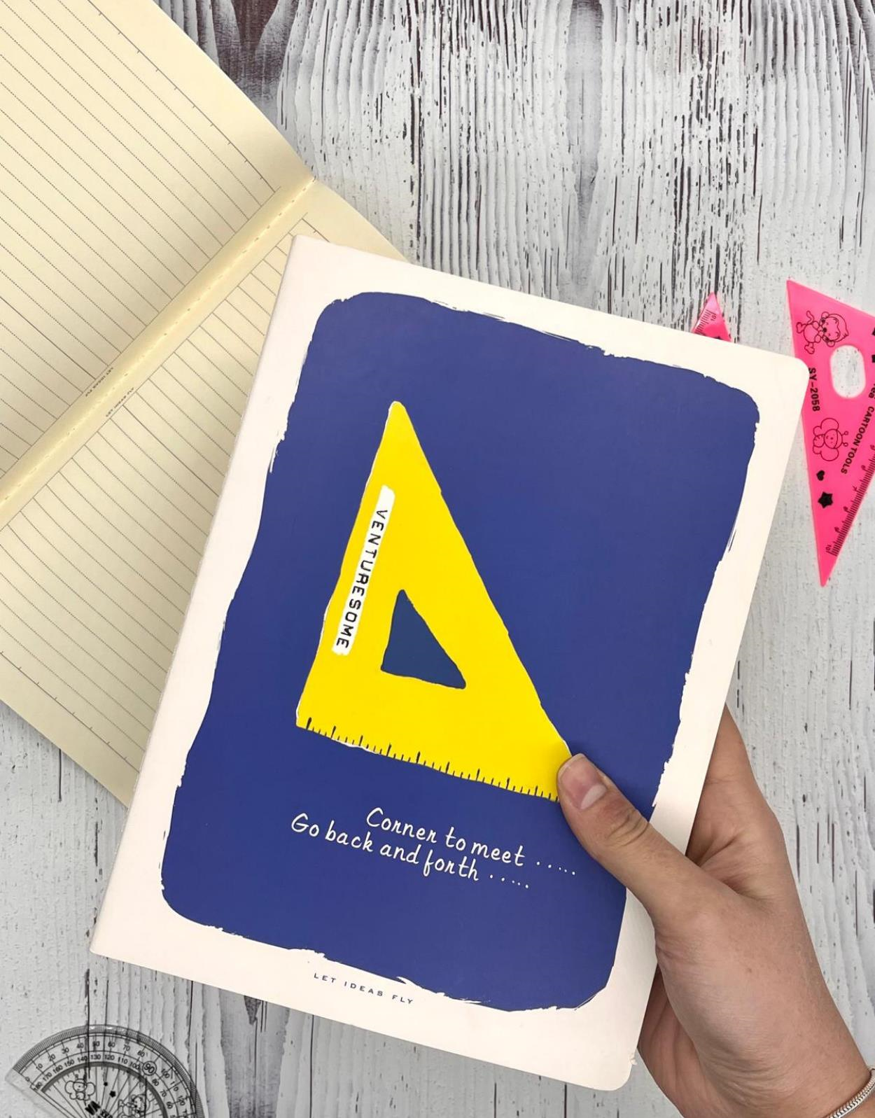 Gönye Desenli Çizgili 48 Yaprak  Defter / Ajanda/ Notebook / Okul Defteri