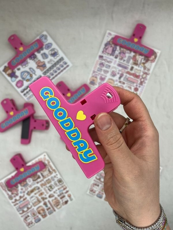 Goodday Pembe Renk Çok Fonksiyonlu Mıknatıslı Klips/Fotoğraf Mandalı/Kıskaç Ataş/Kitap Ayracı