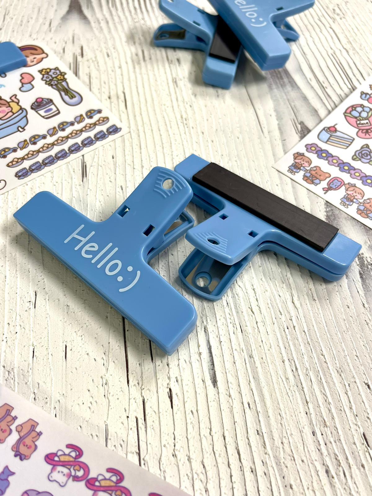 Hello:) Mavi Renk Çok Fonksiyonlu Mıknatıslı Klips/Fotoğraf Mandalı/Kıskaç Ataş/Kitap Ayracı
