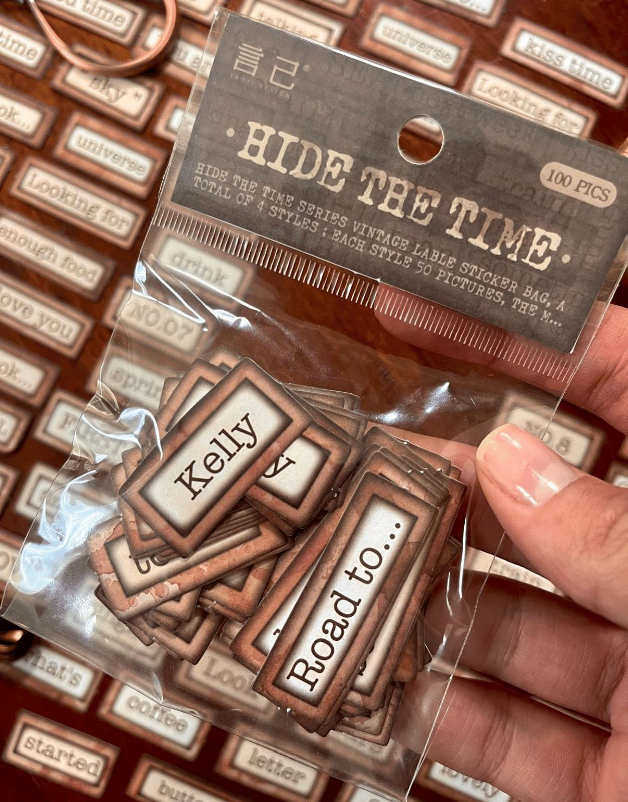 Hide The Time Serisi Universe / I Love You/Kelly İngilizce Günlük Kelimeler 100 Adet Kağıt Sticker