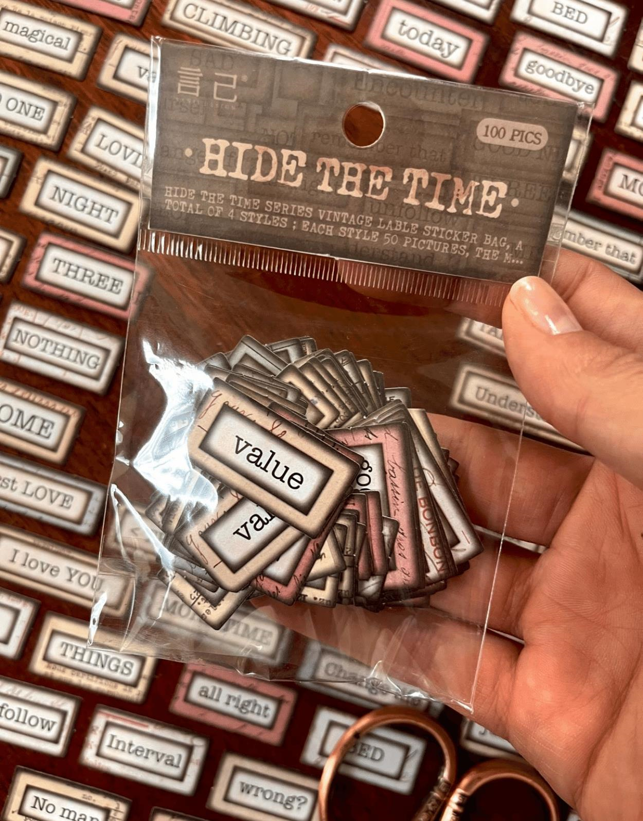 Hide The Time Serisi Value / So Beautiful / Good İngilizce Günlük Kelimeler 100 Adet Kağıt Sticker