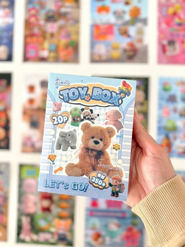 Kawaii Toy Box Oyuncaklar Serisi Mavi Paket 20 Yaprak 421 Adet Sticker Defteri/Etiket/Çıkartma