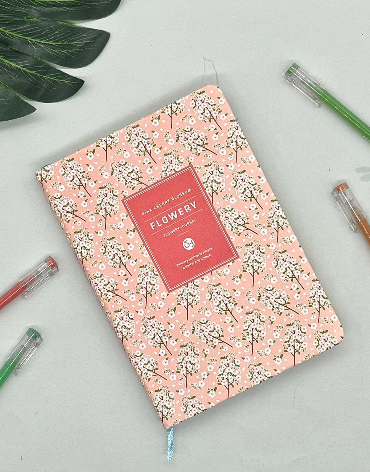 Kiraz Çiçekli Ajanda Defter Planlayıcı-Bullet Journal
