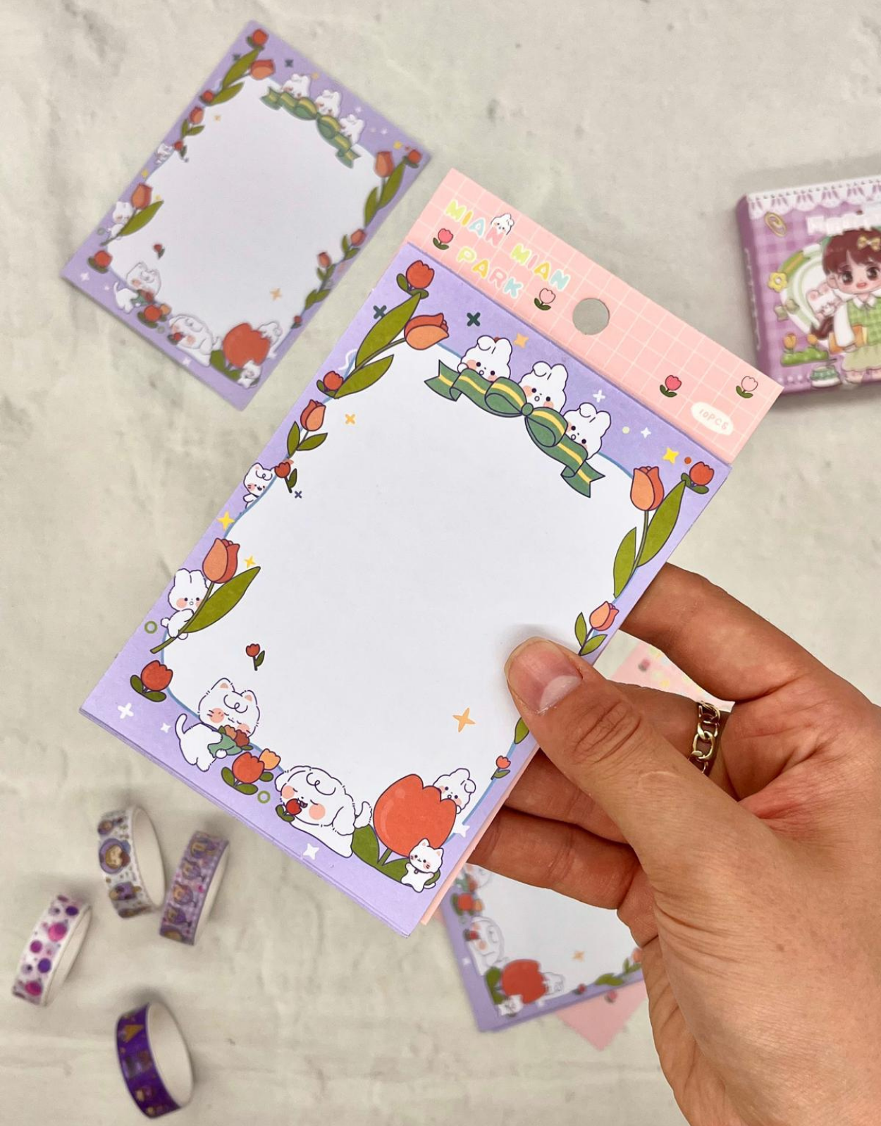 Lila Rengi Yapışkanlı Süsleme Kağıdı /Etiket / Süsleme sayfası /Post it/Yapışkanlı Not Kağıdı