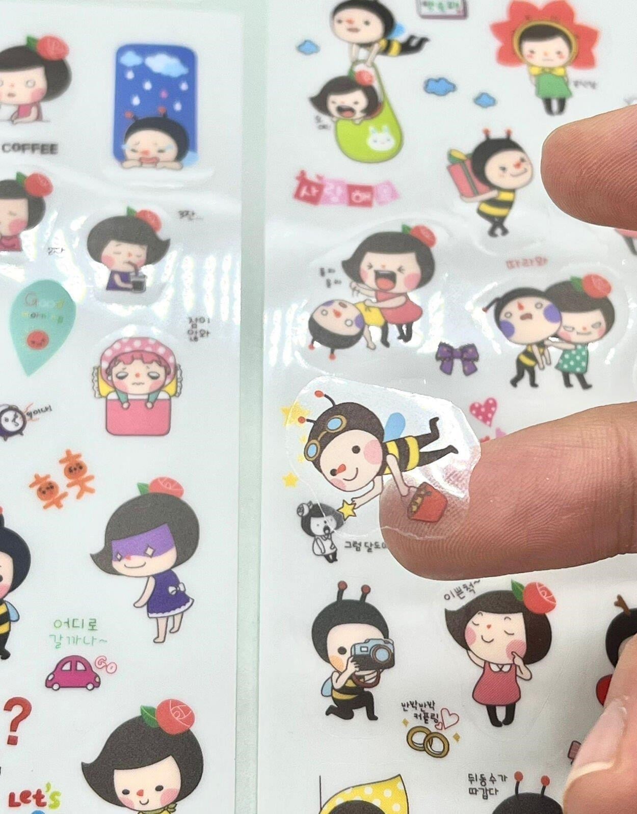 Minik Arılar ve Çiftlikte Minik Kızlar Temalı 6 Yaprak  Sticker - Çıkartma-Bullet Journal