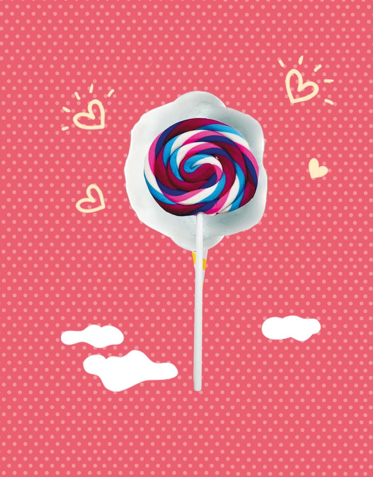 Mor- Beyaz Lolipop Silgi