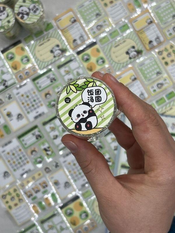 Panda Temalı Tek Tek Çıkartmalı Haftalık-Aylık Planlayıcı Motivasyon Stickerı Washi Bant/Etiket/Bullet Journal