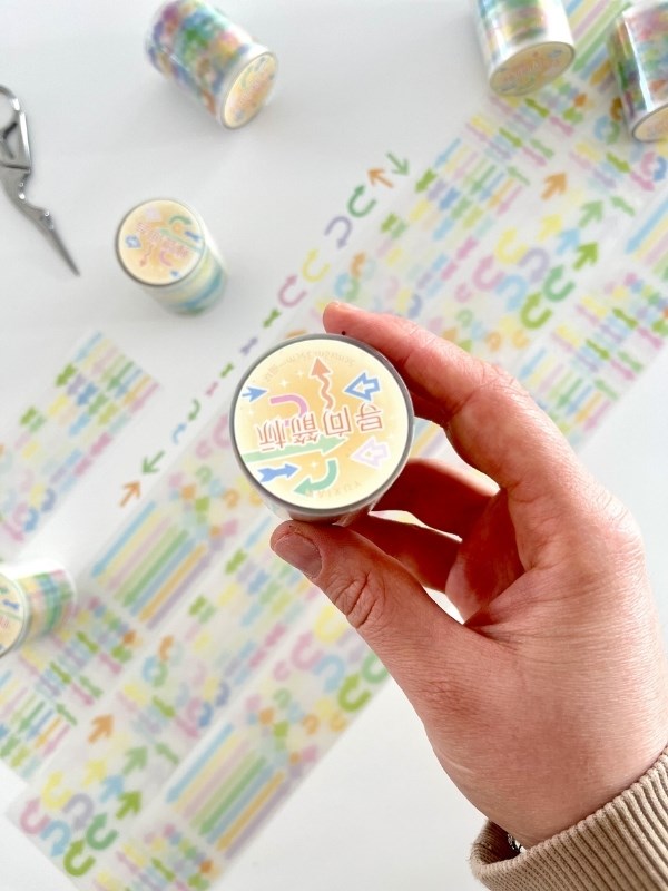 Pastel Renkli Ok Desenli 2m 876 Adet Tek Tek Çıkartmalı Sticker Washi Bant/Etiket/Çıkartma