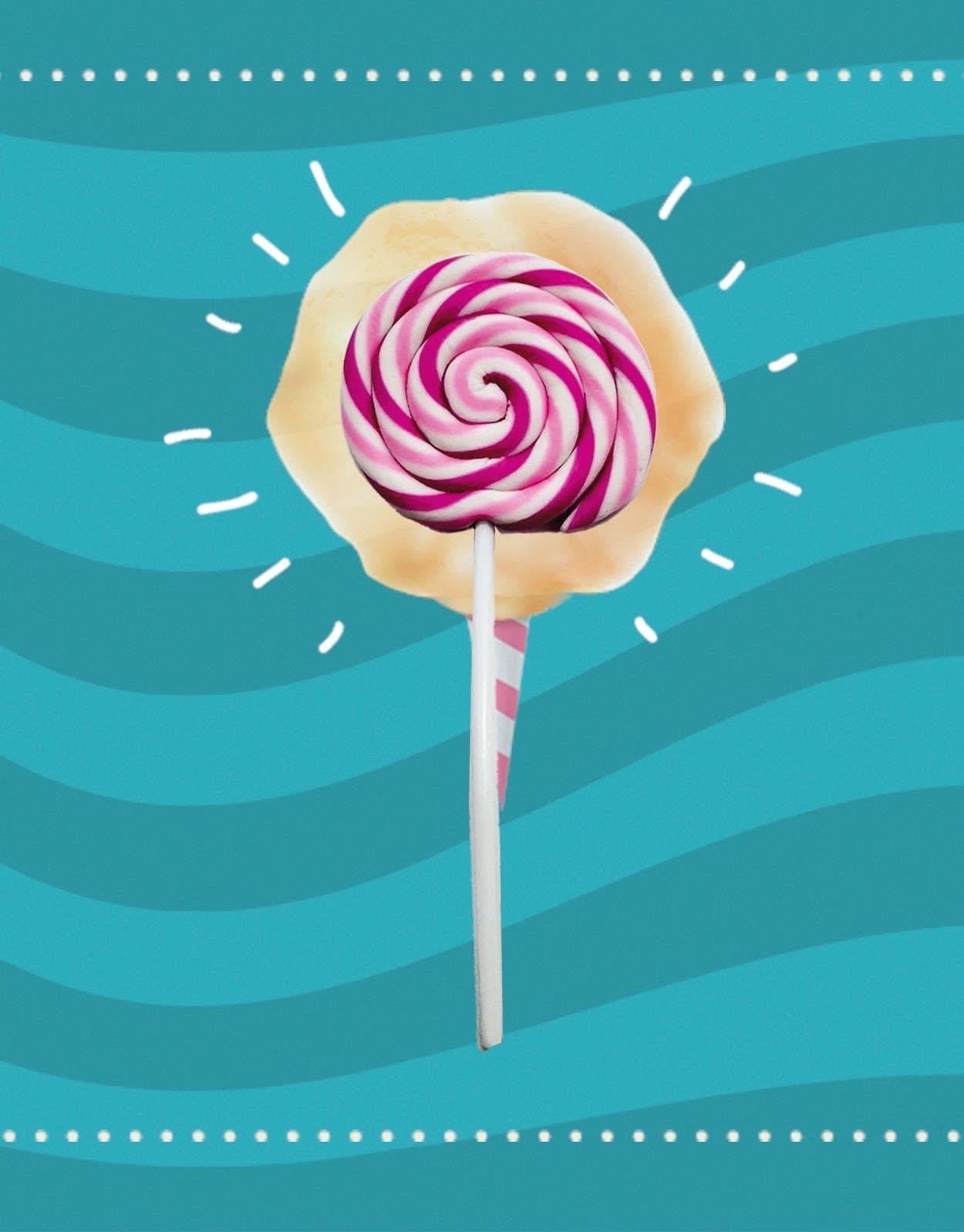 Pembe - Beyaz Lolipop Silgi