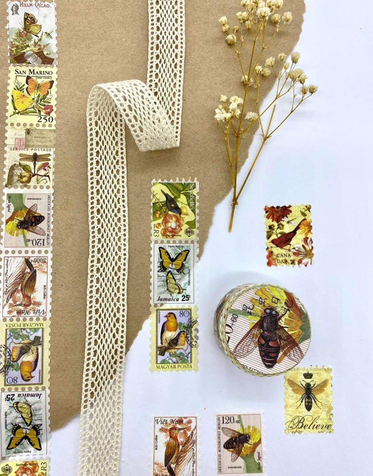 Pul Arılı Tek Tek Çıkartmalı - Washi Bant - Sticker  - Bullet Journal - Defter Süsleme
