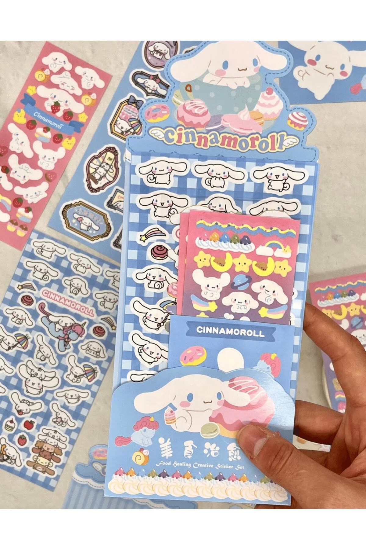 Sanrio Cinnamoroll Karakteri 6  Yaprak Stıcker / Bullet Journal /  Çıkartma