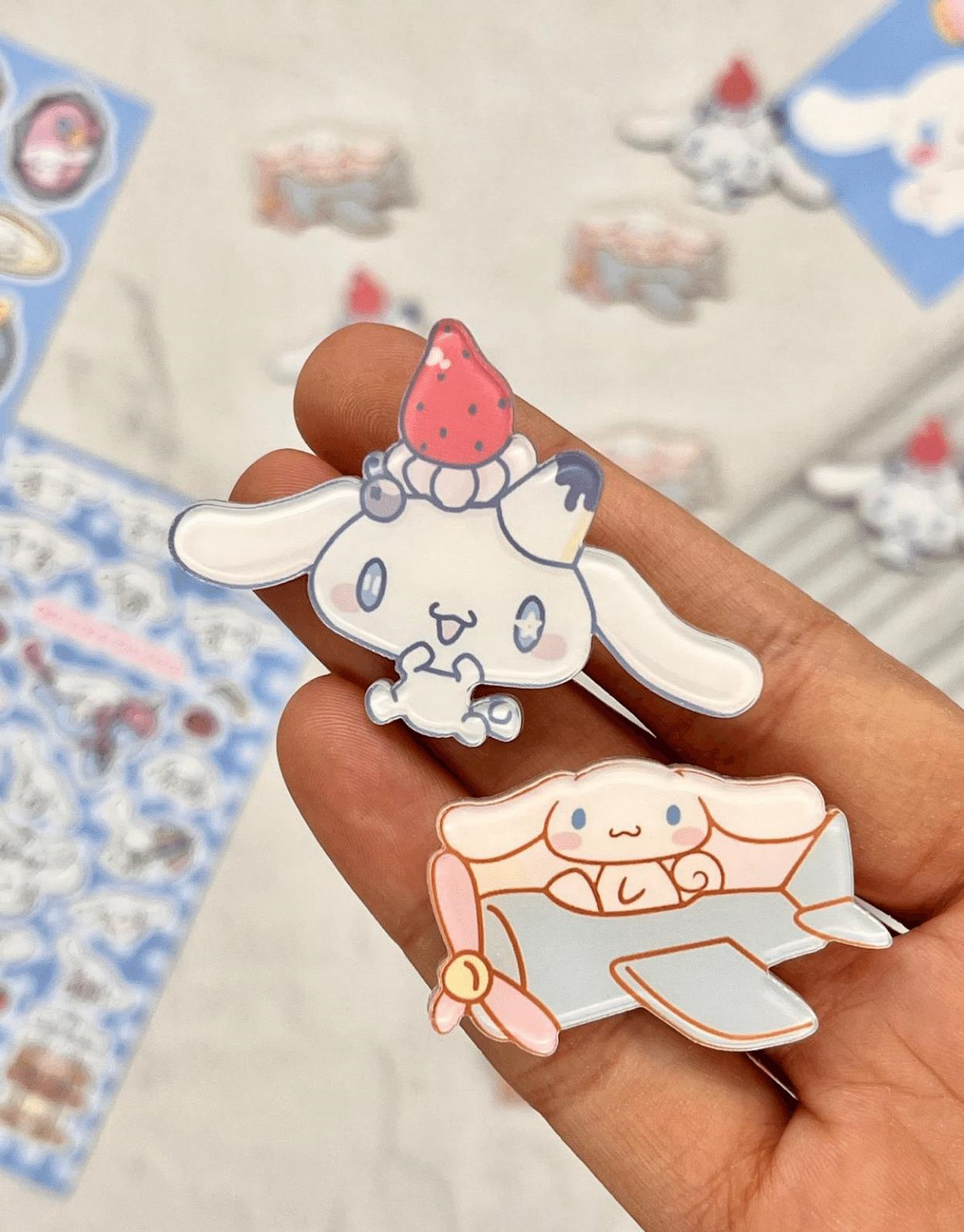 Sanrio Cinnamoroll Karakterli 2'li Rozet Seti / Pin Broş