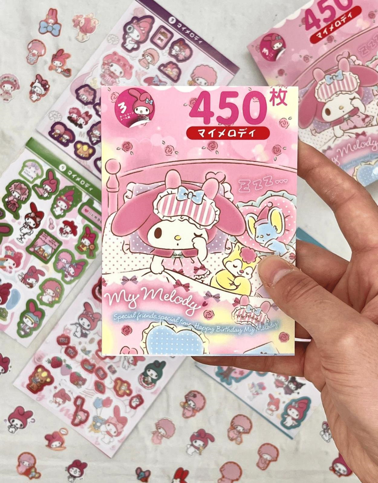 Sanrio My Melody Karakteri  Defter 16 Yaprak 450 Adet Sticker / Bullet Journal / Defter Süsleme