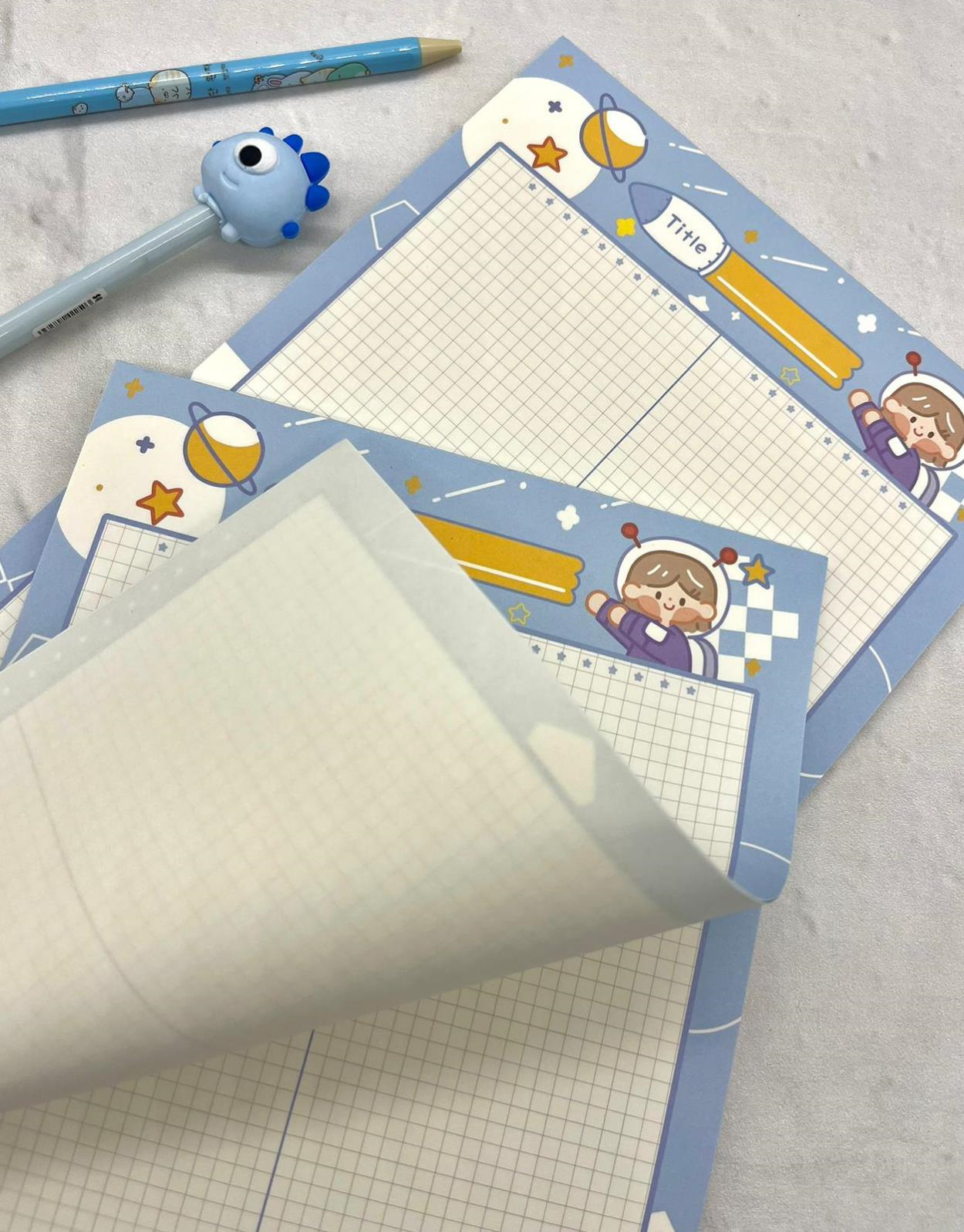 Sevimli Astronot Kız Mavi B5 Not Defteri / Scrapbook / Planlayıcı / Notebook / Bullet Journal