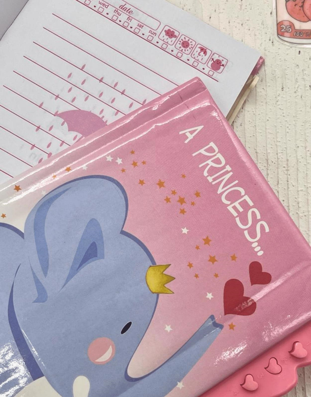Sevimli Fil Desenli Şifreli Özel Tasarım Defter/ Notebook  / Ajanda  / Bullet Journal