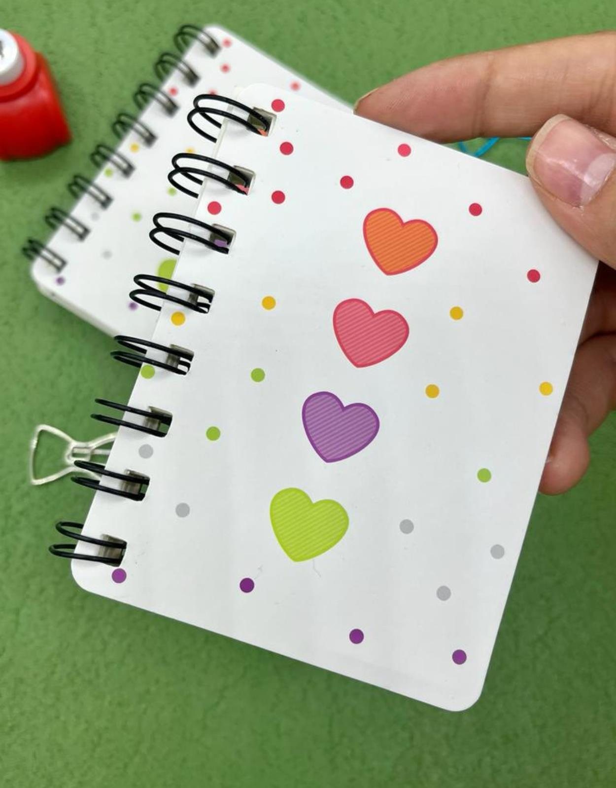 Sevimli Kalpler A7 Spiralli Mini Defter / Scrapbook /Defter Süsleme Notebook/Bullet Journal