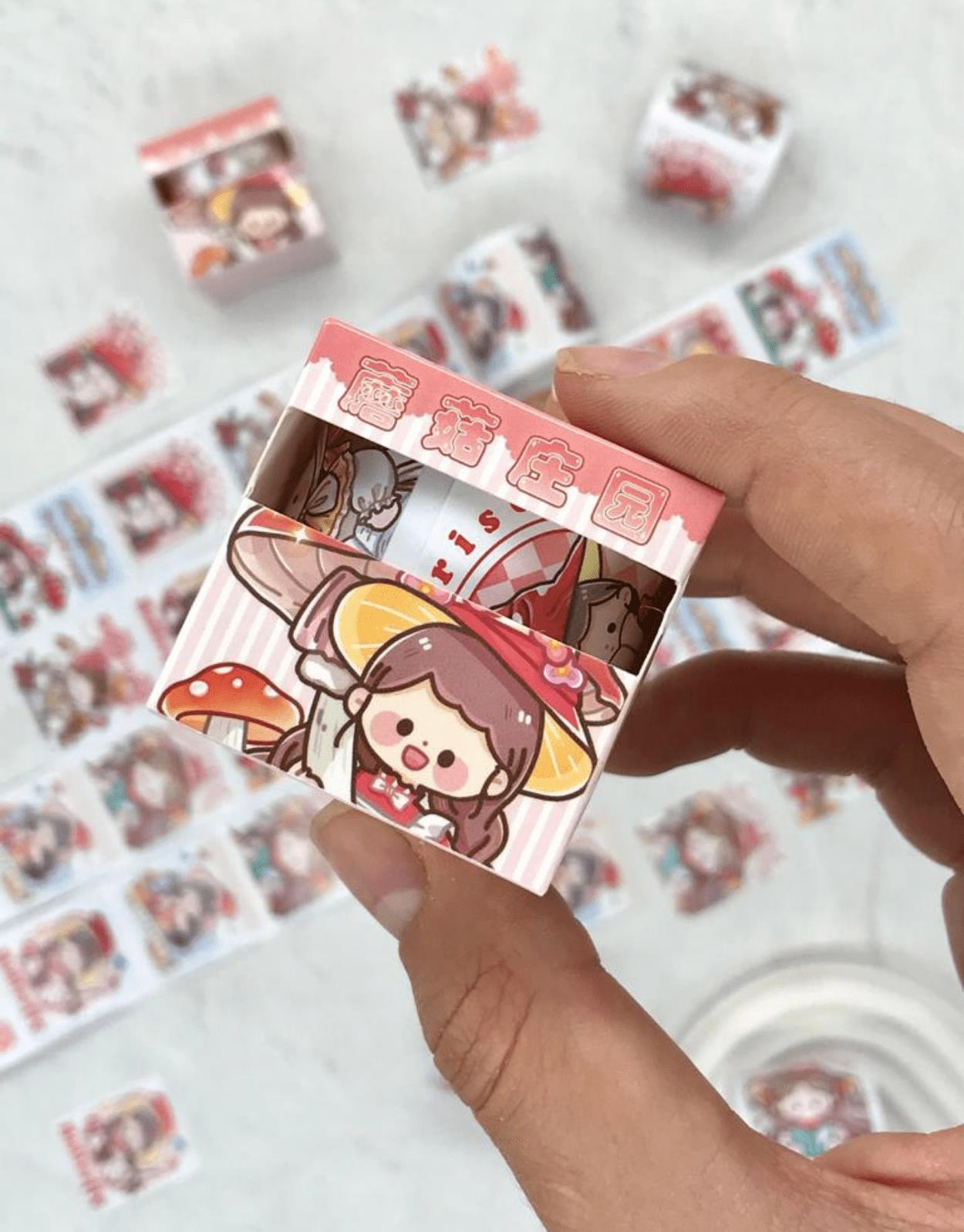 Sevimli Kırmızı Şapkalı Kız Tek Tek Çıkartmalı  Washi Bant / Sticker /Çıkartma/Bullet Journal/Defter