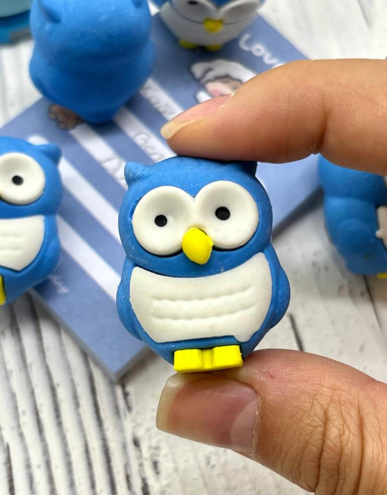 Sevimli Mavi Baykuş Silgi