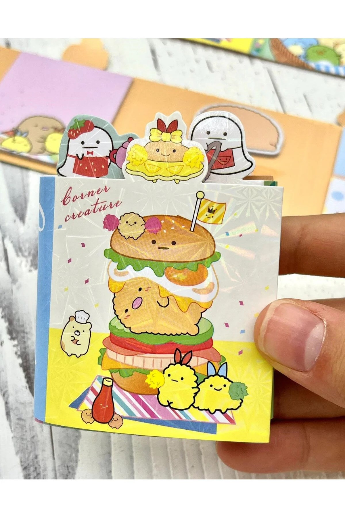 Sevimli Sumikko Hamburger Temalı Post-it / Sticky Note / Index