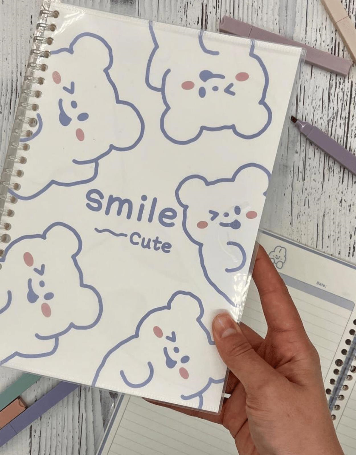 Sevimli Tavşanlar Desenli Spiralli Binder B5 Defter / Scrapbook /Notebook/Bullet Journal
