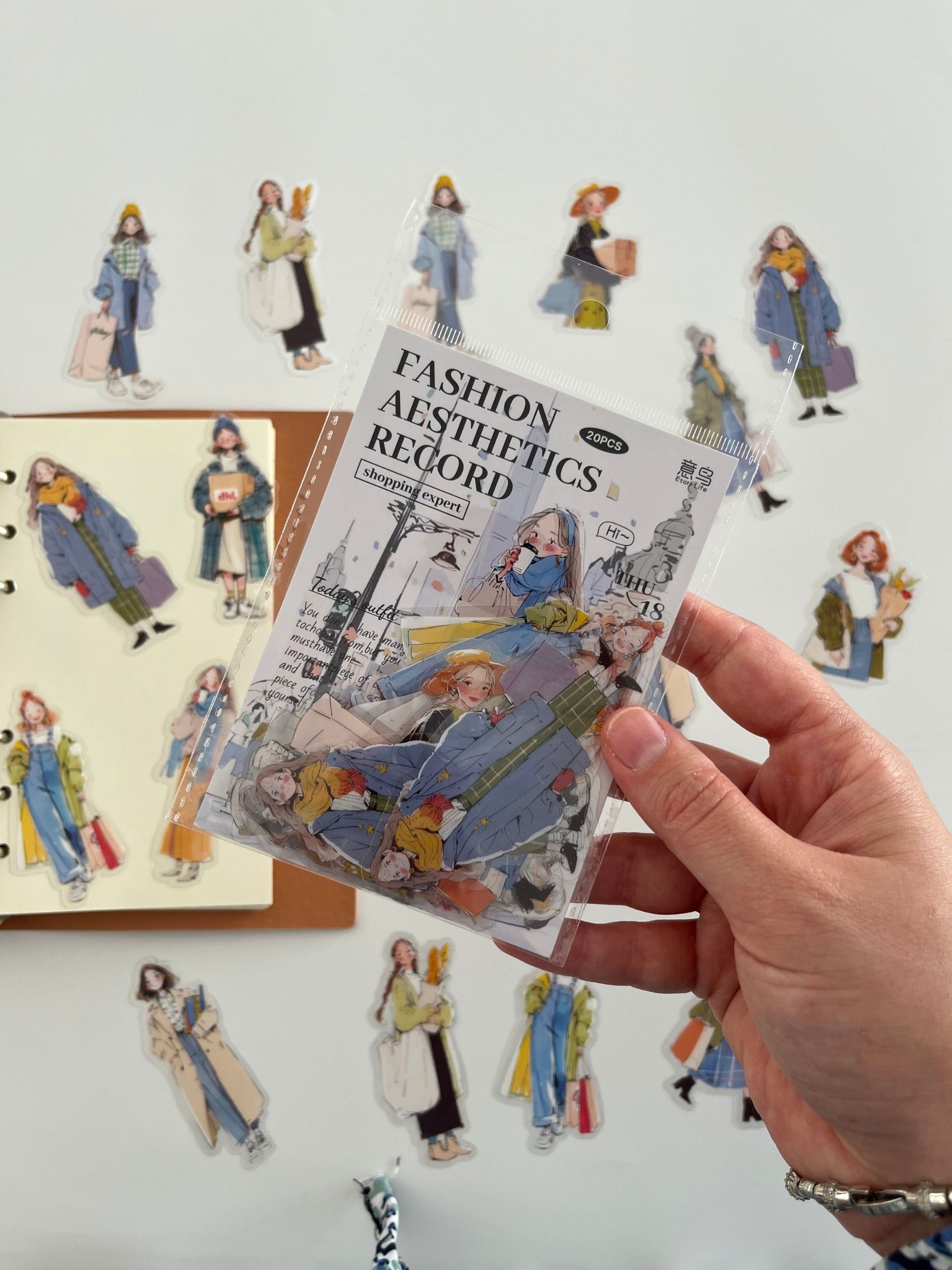 Shopping Expert Girls Moda Tutkunu Genç Kızlar Figürlü 20 Adet Dekoratif Sticker Seti/Etiket/Çıkarma