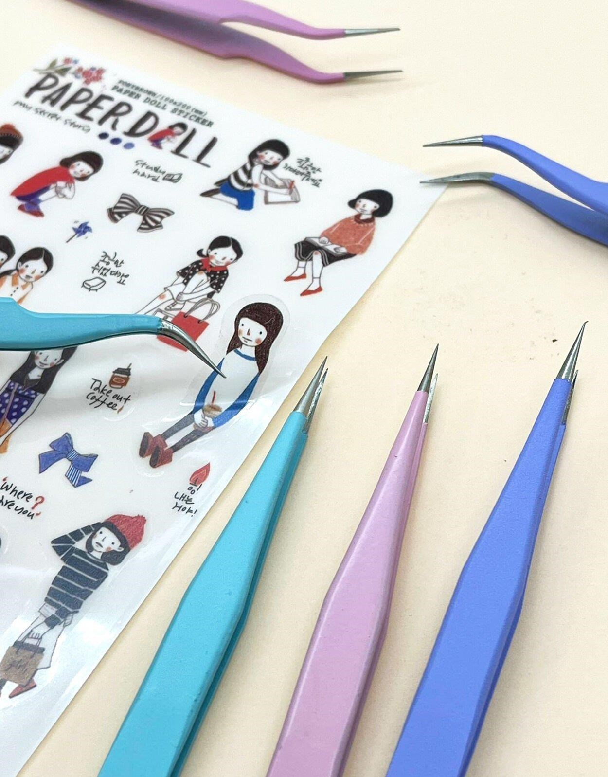 Sticker Cımbızı Eğri Uçlu Mavi - Çıkartma -Washi Bant - Sticker  - Bullet Journal - Defter Süsleme