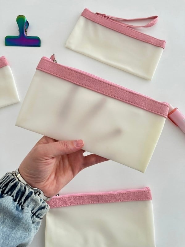 Su Geçirmez Silikon Pembe Soft Çanta / Toparlayıcı / Kalem Kutu