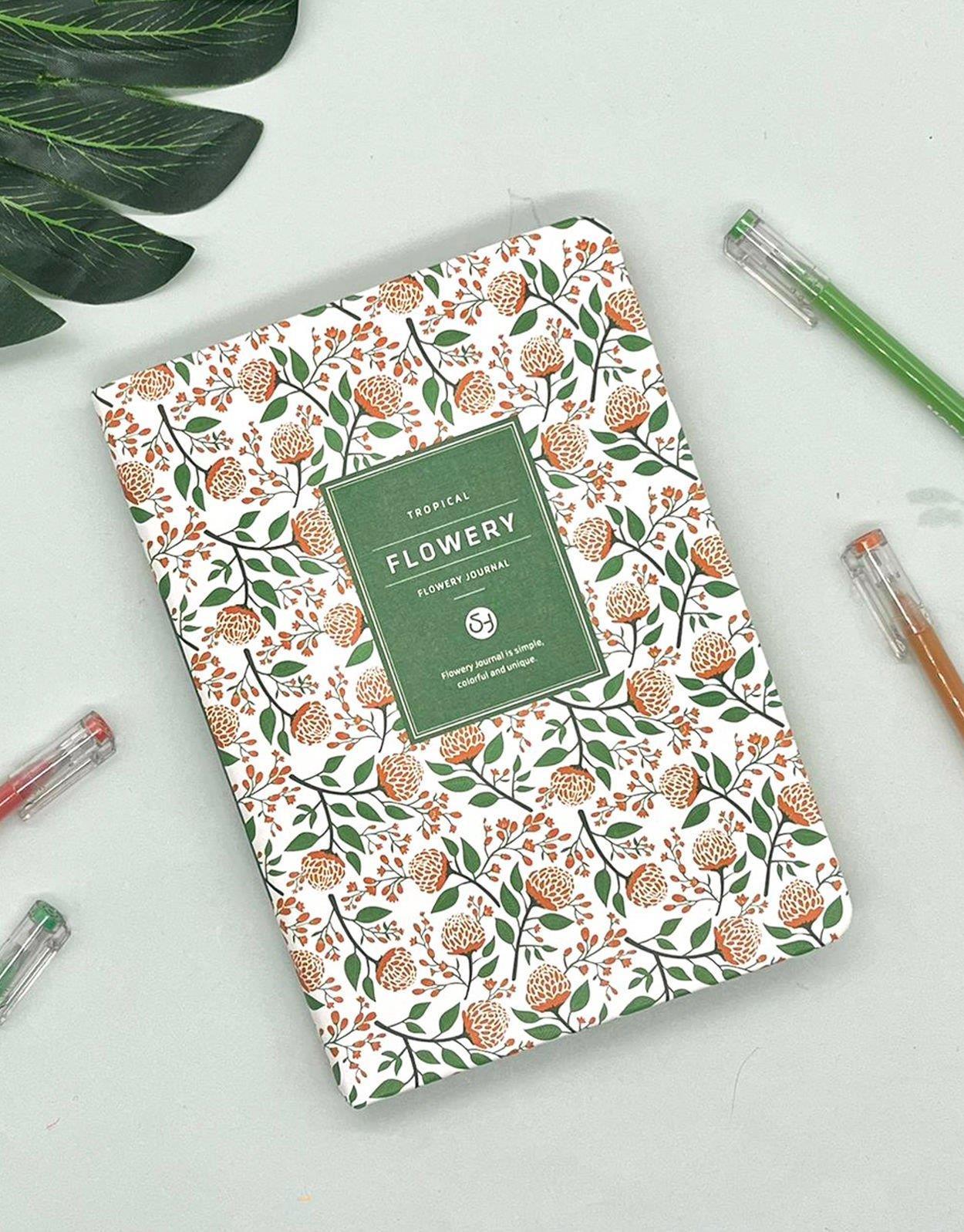 Tropikal Çiçekli Ajanda Defter Planlayıcı-Bullet Journal