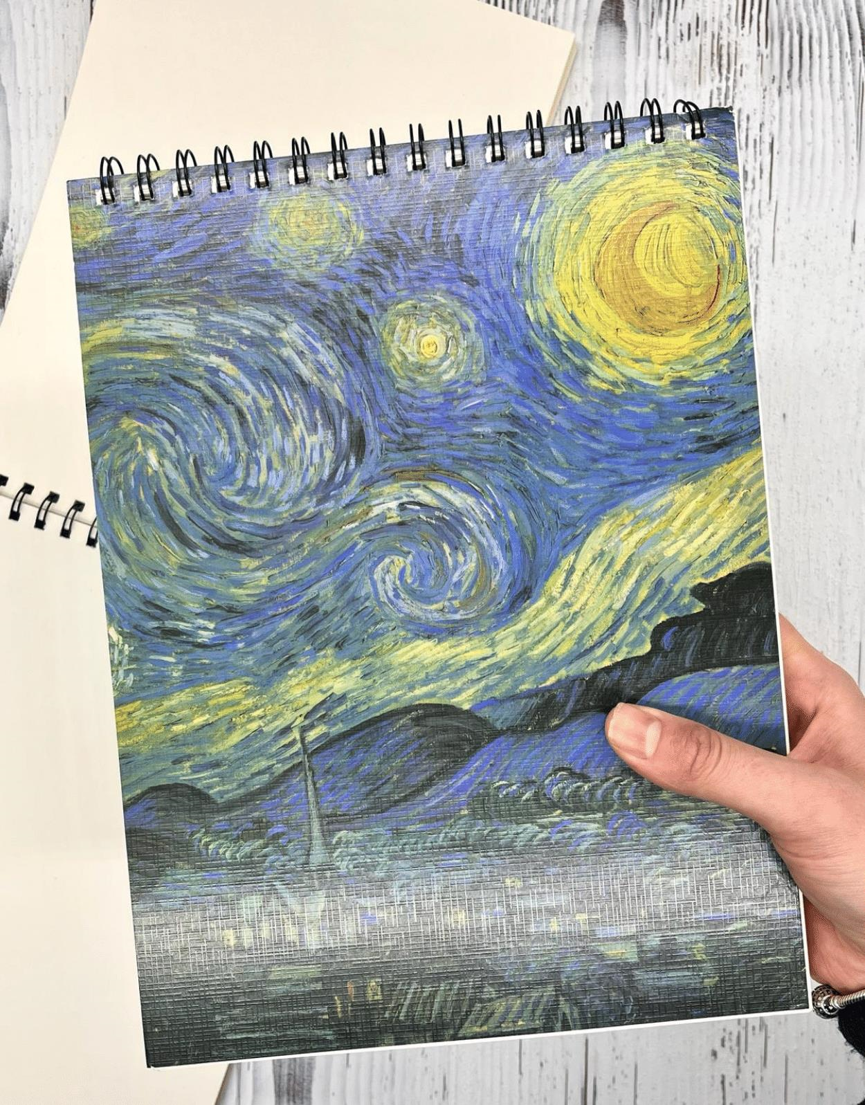 Van Gogh Yıldızlı Gece Desenli Çizim Defteri 50 Yaprak