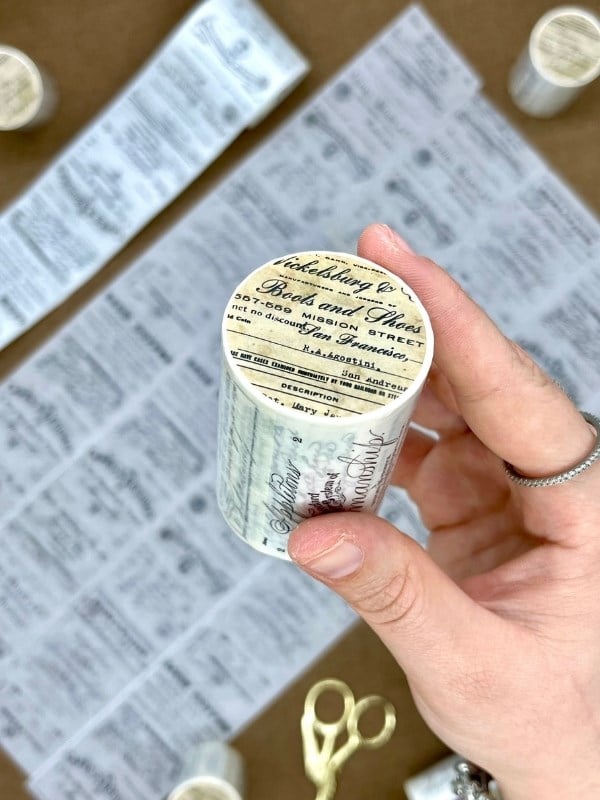 Vintage Letter Kraft 2m*6cm Washi Bant/Eski Kağıt Mektup Desenli Bant/Tipografi/Washi Tape/Masking Tape