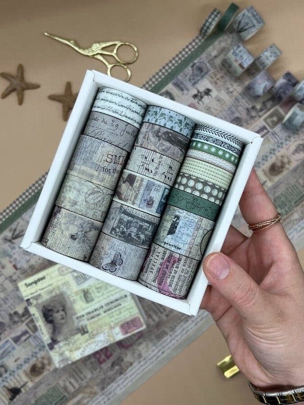 Vintage Retro Seyahat Temalı 20’li Washibant Set The Charlie Chronicle Fleeting Monologue Serisi (20*2m) Masking Tape/Desenli Bant