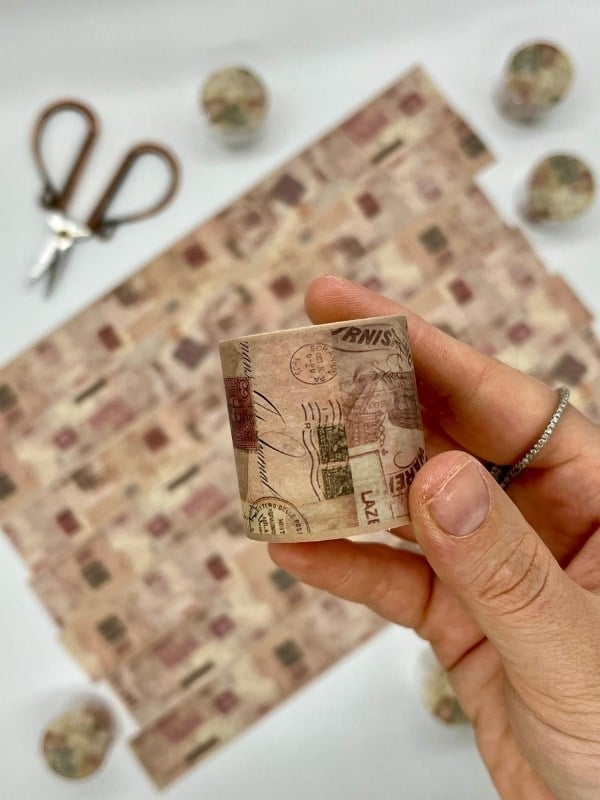 Vintage Sepia Postage Archive Washi Bant 2m*4cm/Sepya Kartpostal&Pul Desenli Dekoratif Bant/Washi Tape/Masking Tape