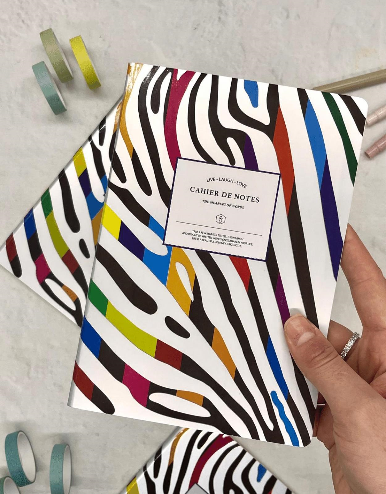 Zebra Desenli Çok Renkli Çizgili 40 Yaprak  Defter / Notebook / Okul Defteri