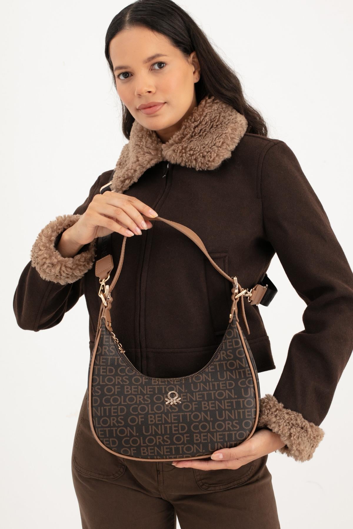 BENETTON KADIN OMUZ ÇANTA BNT_1641 KAHVE-TABA