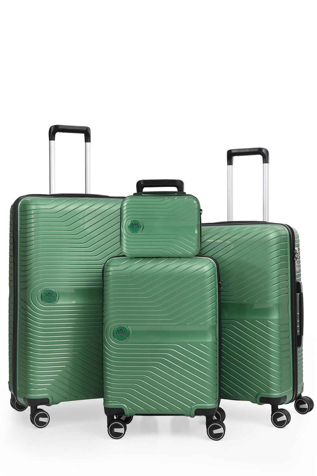 PIEL LINO POLİPROPİLEN 4'LÜ VALİZ SETİ PL015239-SET METALİK YEŞİL